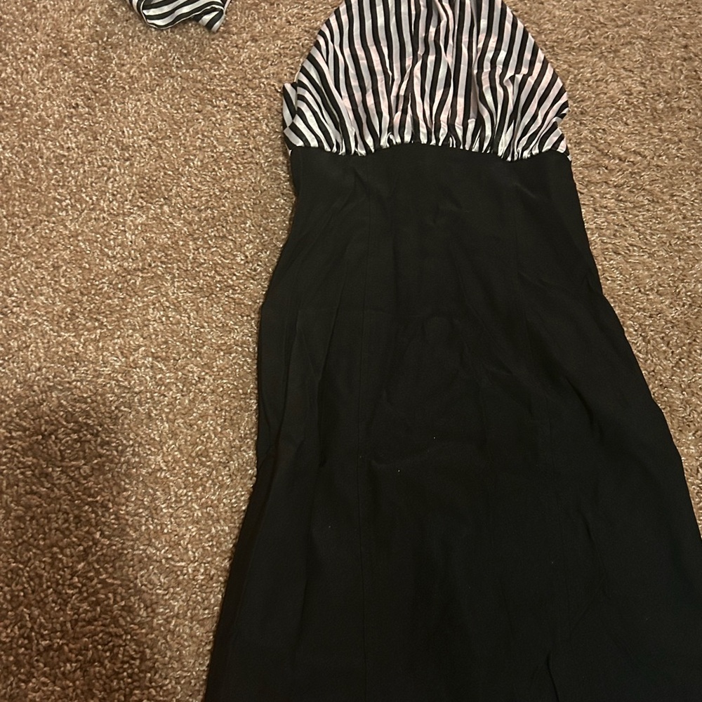 Black and White Striped Women's Dress
